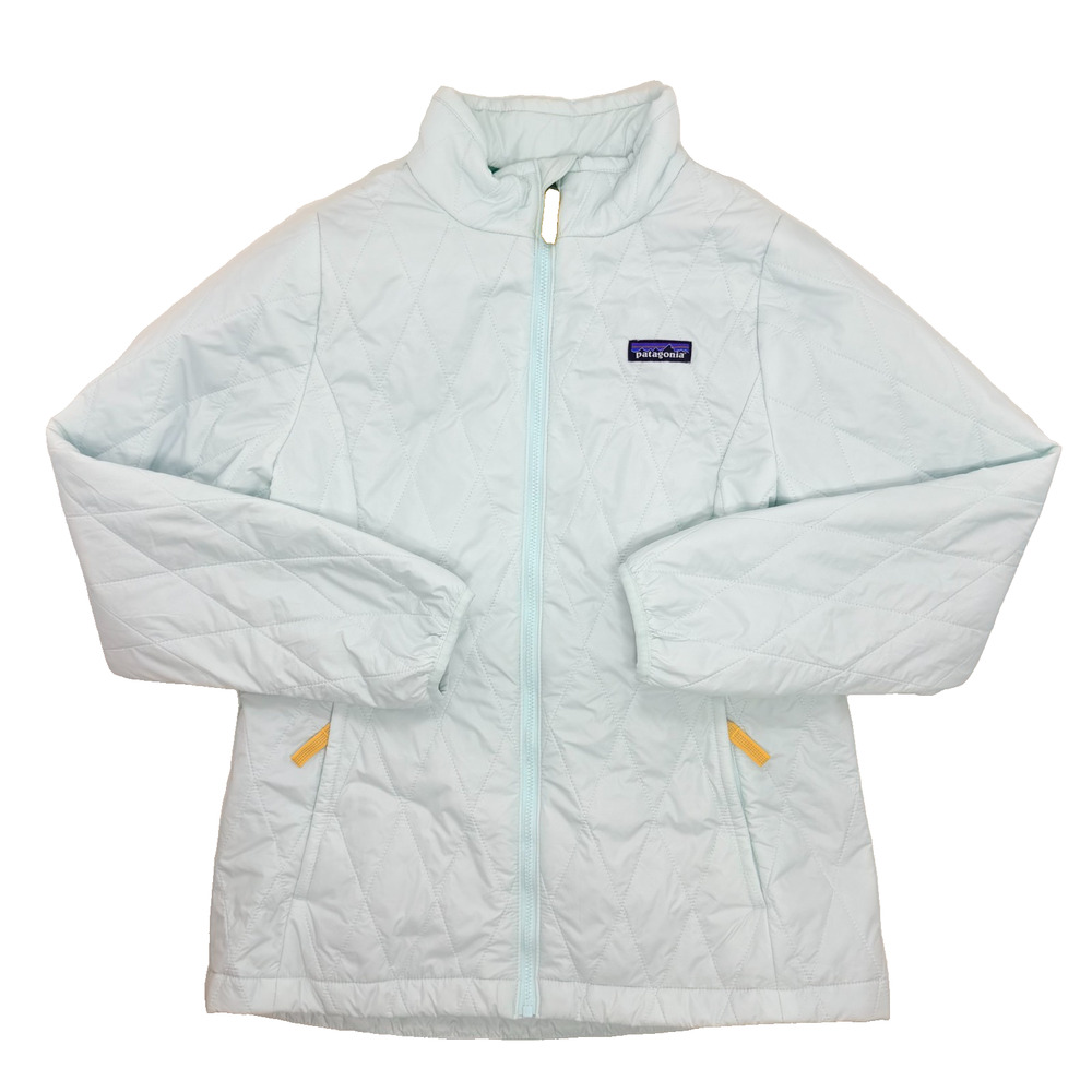 Patagonia Nano Puff Diamond Quilt Jacket Girls XL/14 Pale Blue 68006 FA24 EUC